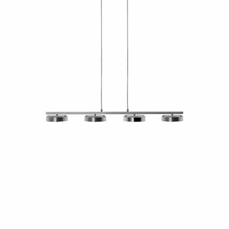 KUZCO LIGHTING Four Lamp LED Pendant With Thin Round Metal Shades 401174BN-LED